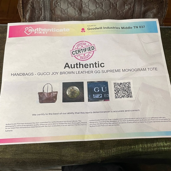 Gucci Joy brown leather GG Supreme tote - Picture 11 of 11